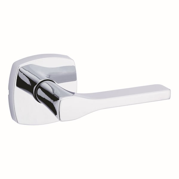 Tripoli Lever with Midtown Rose Passage Door Lock with 6AL Latch and RCS Strike Bright Chrome Finish